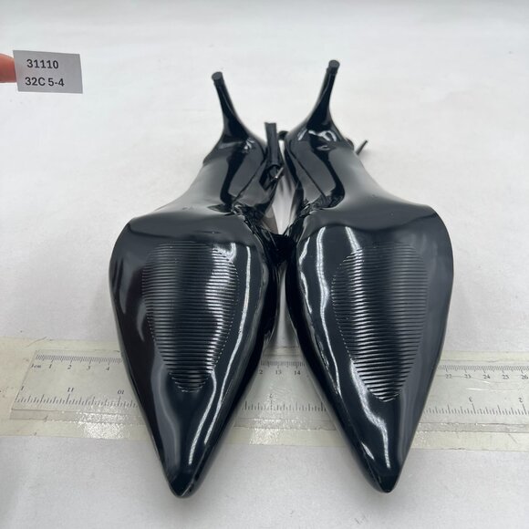 XYD Black Pointed Toe Thin Heel Slingback Pumps Slip on Sandals Slide Shoes - Picture 7 of 8